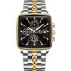 Poedagar Orologio da polso maschile di lusso impermeabile luminoso in acciaio inossidabile orologio cronografo data business casual orologi da uomo al quarzo, Oro nero, Bracciale