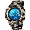 A ALPS Orologio sportivo digitale per bambini dai 3 ai 12 anni, impermeabile fino a 50 m, calendario sveglia, Giallo armylightyellow, Orologio analogico, cronografo, digitale