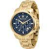 Maserati Successo Orologio Uomo, Cronografo, in Acciaio, PVD Oro - R8873621021