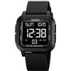 SKMEI Orologio sportivo digitale da uomo, ultra sottile, impermeabile, con cronometro, conto alla rovescia, timer, funzione sveglia, doppio fuso orario, retroilluminazione a LED, 1894-Nero-Nero