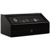 KLARSTEIN Old Marshall - Avvolgitore, Watches Winder, Vetrina, Custodia Orologi, 3 Stand Rotanti 2 Movimenti, Batteria Ricaricabile Integrata, Cuscino Velluto, Capacità: 13 Orologi, Nero