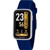 Liu Jo LiuJo Fit SWLJ040 - Orologio intelligente da donna in acciaio inox e silicone, colore argento/blu, impermeabile: IP68, dimensioni cassa: 44 mm x 32,7 mm x 10,3 mm