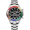 MASTOP Pagani Design Daytona Homage - Orologio da polso da uomo, analogico, al quarzo, movimento giapponese, cronografo, orologio da polso d'affari, impermeabile, cinturino in silicone, sportivo