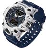 Gosasa Orologio sportivo da uomo con quadrante grande, militare, S-Shock, impermeabile, retroilluminazione, sveglia, cronometro Caratteristiche: robusto orologio da polso per allenamento,