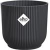 Elho Vibes Fold Round 16 -Vaso per Piante da Interno - Ø 16.1 x H 14.8 cm - Nero/Anthracite