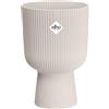 Elho Vibes Fold Coupe 14 - Vaso per Piante da Interno - 100% Plastica Riciclata - Ø 13.9 x H 21.0 cm - Linen White
