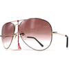 Pouilloux Vintage Pouilloux Occhiali Da Sole Aviator Dorato Nero Bordeaux Metallo Anni 80