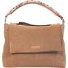 ORCIANI BORSA SVEVA PEACH FLOWERS MIDI A SPALLA IN SUEDE CON TRACOLLA BSC BISCOTTO Donna