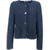 BASE MILANO GIACCA IN MAGLIA DI BASE MILANO 439 BLU Donna