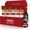 Tiberino 1888 - Vegan Gourmand Box | Selezione gourmet 100% vegetale con Cacio e Pepe, Amatriciana, Orecchiette al Ragù, Pesto alla Genovese, Pizzaiola, Olio EVO | Pasta pronta da cuocere