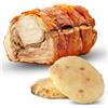 ilgustonline Panino con Porchetta di Ariccia IGP | Tronchetto da 3 kg di Porchetta + 12 Panini di Puccia Romana Croccanti e Digeribili da cuocere