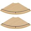 JJL Mensola Angolare da Parete Ventaglio in Legno 2 Livelli 30 cm, Rustica con Recinzione, Venature Naturali, Adatta per Appartamento Camera da Letto Cucina
