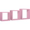 MODULARREDO | INCUBO Set di 3 Mensole da Muro, Cubi Arredo, Mensole Cubo, Cubi da Parete, 35x35, 30x30 e 25x25 p15.5 cm, Rosa Blush, Kit Tasselli Incluso - Made in Italy