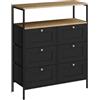 Vicco Cassettiera Belaro, Nero, 80 x 95 cm con 6 cassetti, adatto per riporre utensili da cucina e stoviglie