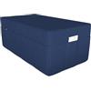 POKAR Fodera per Materasso Pieghevole 120x195x15 cm | Funzione Pouf con Tasche Laterali | Copertura per Materasso per Ospiti | Lavabile | Certificato OEKO-TEX | Prodotto nell'UE | Blu Scuro