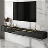 Ahtadums Legno massello Mobile TV Sospeso, Console TV Galleggiante Multimediale Moderno, Con cassetti e ante, Nessun assemblaggio richiesto Mobili Soggiorno (Nero A, 120cm)