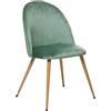 ATMOSPHERA CREATEUR D'INTERIEUR Atmosphera Interior Designer - Poltrona Slano in velluto verde celadon - Gambe effetto legno chiaro - Comodo cuscino integrato - Soggiorno, Cucina, Ufficio
