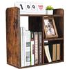 PAG Mensola da scrivania, autoportante, in legno, piccola libreria da scrivania, organizer e accessori, decorazione per ufficio per donne, marrone antico