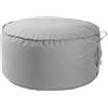 Avalon Tea Pouf Cilindro Puff Rotondo 90x45 cm in Tessuto Tecnico antistrappo per Interno Colore Grigio