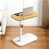 BOYIFEIJIE Tavolino a Forma C Regolabile in Altezza - Regolazione da 45 a 80 cm - Struttura in Metallo e Piano in Legno - Versatile come Comodino, Tavolino da Salotto e per Laptop