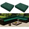 Hiseng Copriseduta Divano Impermeabile da Esterno 2 Pezzi Fodera per Cuscini del Divano da Giardino con Cerniera, Coprisedile Sostitutivi Universale per Divano e Sedile (50x45x10cm,Verde Scuro)