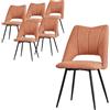ML DESIGN modern living ML-Design Set di 6 Sedie per Sala da Pranzo Arancione Seduta in Poliestere con Gambe in Metallo Nero Poltrona da Cucina con Schienale da Soggiorno Sedie Imbottite per Ufficio Poltrone