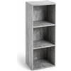 eacommerce Libreria Scaffale con Ripiani Moderna Salvaspazio Design Aperto in Legno Resistente Stabile Antiribaltamento Casa Ufficio (Cemento, 30x24x80H cm - 3 Ripiani)