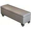 Generic Pouf Rettangolare Imbottito Contenitore Portaoggetti E Panca Da Ingresso Poggiapiedi Ottomana Extra Lunga Con Ruote Materiale In Pelle(Gray,30x40x90cm)