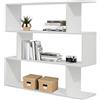 Brigros WeHome - libreria da parete 3 ripiani libreria salvaspazio design moderno 110 x 97 x 25 cm struttura in legno melaminico spessore 15 mm pannello posteriore assente (Bianco)