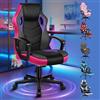ALFORDSON Racing Sedia Ufficio Ergonomica, Sedia Gaming in Similpelle e Rete Traspirante con Ruote, Funzione di inclinazione, Poltrona Gamer per Computer Supporta 150 kg,Altezza Regolabile(Viola)
