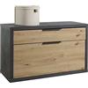 COMPOSAD | Scarpiera Panca della Linea SEGNO con 1 ribalta e 1 cassetto, Scarpiera, Mobile ingresso, (LxAxP) 85,10x52,30x35,30 cm, Rovere oak Mielato e Grigio Tadao, Made in Italy