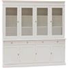 Vicentini arreda CREDENZA CRISTALLIERA IN LEGNO 4 PORTE MOD MARTINI SHABBY CHIC BIANCA