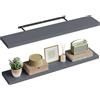 WOLTU Mensola da Muro, Mensola Grigio Scuro,120x22.9x3.8cm,MDF 2er | Adatto Come Espositore da Soggiorno, Libreria da Studio o da Ufficio, Portaspezie da Cucina o Portaoggetti da Ingresso