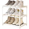 NIAWECAN Scarpiera a 3 Livelli, Scarpiera Bianca in Metallo, Porta Scarpe Scarpiera Impilabile, Mobiletto Salvaspazio Adatto per Ingressi, Corridoi, Camere da Letto, Armadietti