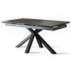 SOLOLED Tavolo Allungabile da 160cm a 240cm Moderno da Sala Da Pranzo con Due Allunghe Top in Ceramica su Vetro Temperato e Gambe in Metallo (Portoro)