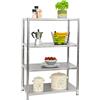 Shelfr Scaffale in Acciaio Inox 4 Ripiani - 160kg Metallo 74x41x110 Ripostiglio da Interno Cucina Esterno - Scaffalatura Metallica Componibile Portaoggetti