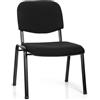 HJH Office XT 600 XL Sedia per Conferenza e Visitatori in Tessuto - Sedile Extra Largo, Ergonomica a Quattro Gambe, Schienale, Impilabile, Fino a 150 kg (Nero)