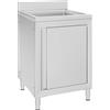 vidaXL Mobiletto da Cucina con Lavandino in Acciaio Inox 60x60x96 cm