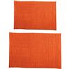 MSV Set di 2 tappetini da bagno in ciniglia a pelo lungo 40 x 60 cm + 60 x 90 cm, colore: Arancione