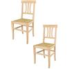 t m c s Tommychairs - Set 2 sedie modello Artemisia per cucina bar e sala da pranzo, robusta struttura in legno di faggio levigato, non trattato, 100% naturale e seduta in paglia