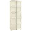 Tontarelli omnimodus armadio 5 moduli 5 ripiani 4 vani aperti, angora, 79 x 43 x 203 centimeters