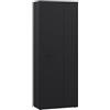AVANTI TRENDSTORE - Feena - Armadio multiuso/scarpiera a 2 ante a battente con 5 ripiani all'interno, in legno laminato colore nero. Dimensioni LAP 68,7x181,1x36,5 cm