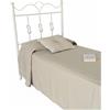 AESSEGI Letto Singolo Solo testata 80x190 Ferro Battuto Bianco sfumato oro Artigianale Made in Italy. Modello Fiocco, Struttura Metallo, Spedizione inclusa.