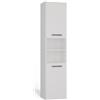 BDW Armadio da bagno, 170 x 40 x 30 cm, SARA S40 con fermata della porta sinistra/destra, maniglie argentate, truciolato laminato (bianco)