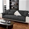 ZCXRYFL Copridivano Antiscivolo 1 2 3 4 Posti Copertura Divano in Ciniglia per Pelle/Legno/Tessuto Divani Fodera Divano Angolare con Penisola Coperta Gattonante per Bambini Gatti(70X120cm,Black 3)