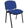 GALIZIA prjme GALIZIA PRIME - Sedia Scrivania Senza Rotelle con Telaio Nero, Sedia Ufficio Senza Ruote Comoda, Impilabile, Sedie per Sala d'Attesa, Sala Riunioni, Conferenze (Tessuto - Blu)