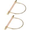 Healeved Manici Rigidi in Metallo e Legno 2 Pezzi per Borse Fai da Te Moschettoni per Borsa Tote Accessori Borse Donna