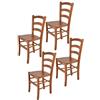 t m c s Tommychairs - Set 4 sedie modello Venice per cucina bar e sala da pranzo, robusta struttura in legno di faggio color ciliegio e seduta in legno