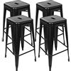 YJIIJY Set di 4 sgabelli da bar, sgabello da bar, design industriale, sedia da pranzo in metallo, sgabelli altezza bar impilabili, seggiolone, sgabelli alti con poggiapiedi