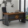 Homidea BOSS Scrivania 150 x 72 x 75,6 cm - Tavolo da ufficio moderno per casa o studio (Antracite-Rovere)